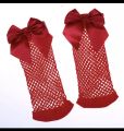 Stretchable Kids Fishnet Bow Socks - Free Size. 