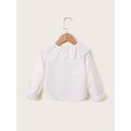 1-6 Years Kids Girls Long Sleeve Top Lace Doll Collar Autumn Korean Style White Shirt Toddlers Girls Daily Versatile Clothes. 