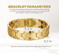 ARADOO Honeycomb Design Bracelet for Men Titanium Steel Minerals Wristband. 
