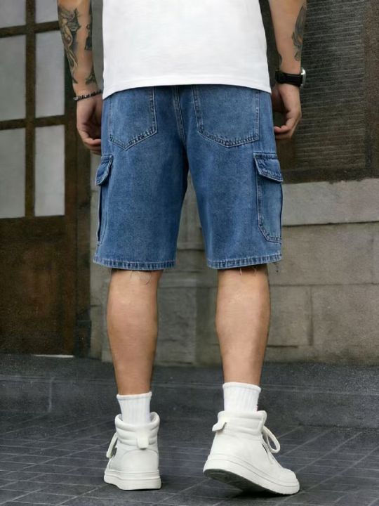 Men's%20Summer%20Loose%20Straight%20Fit%20Five%20Pocket%20Denim%20Shorts%20in%20American%20Retro%20Workwear%20Style%20-%20Image%204