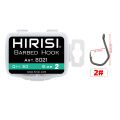 Hirisi 50pcs PTFE Coated High Carbon Stainless Steel Barbed Fish Hook With Eye 8021 Fishing Accessories.