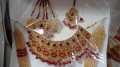 Latest design New bridal Jewelry set with matha pati in red colour. 