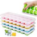 14 Grids Reusable Silicone Ice Cube Mold Lids Freezer Summer Fruit Ice Maker Custom Logo Kitchen Tools.