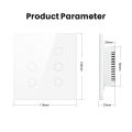 AVATTO Brazil WiFi Smart Light Wall Switch,Tuya Touch-Sensor Smart Interruptor 4/6 Gang Switch,Work for Alexa Google Home.
