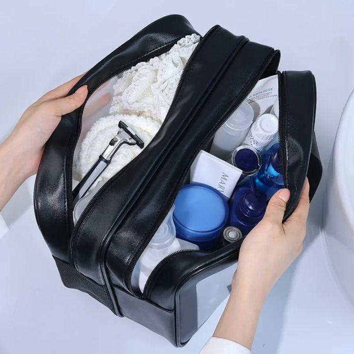 Dry-wet%20separation%20double%20transparent%20PU%20makeup%20bag%20portable%20washing%20bag%20cosmetic%20storage%20bag%20travel%20fitness%20swimming%20essentials%20-%20Image%203