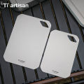 Tiartisan Pure Titaniuim Mini Cutting Board Outdoor Camping Portable Double Sided Food Grade Fruit Meat Chopping Board.