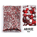 All Red Series 2-6mm Resin Non Hot Fix Rhinestones Bulk Wholesale Flat Back Plastic Crystals Nail Trimmings Crystals For Crafts.