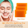 Kojie San Skin Lightening Soap – 65g x 3 Pieces | Brightening & Whitening Formula For Even Skin Tone. 