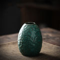 Vintage coarse pottery small vase, Japanese style living room dining table, hydroponic flower set, home decoration ornament. 