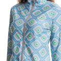 H1020 Muslim Women Full Coverage 3 PCS Swimming Clothes Arab Lady Long Sleeves Printing Zipper Swimwear. 