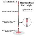 3 Part Pipe - Mop Handle Set - 360° Rotation - Magic Mop (Pink). 
