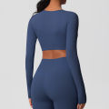Yoga Shirts For Women Long Sleeve With Padded Fitness Running Gym Clothes Workout Dry Fit Breathable High Elastic Sports Top. 