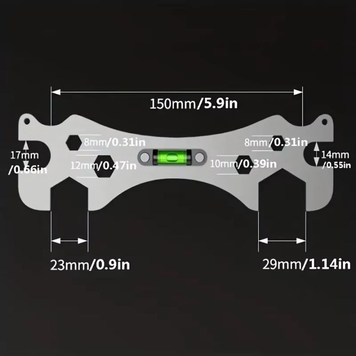 Multifunctional%20Stainless%20Steel%20Bathroom%20Wrench%20Tool%20Shower%20Installation%20Hexagonal%20Level%20Faucet%20Angle%20Ruler%20Distance%20Measuring%20-%20Image%206