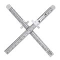 2 PCS Pen Clamp Ruler 15cm Stainless Steel Metric English Integrated Scale Sliding Ruler 6-Inch Disassembly Clamp Steel Ruler. 