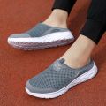 MAEDEF Half Slippers Outdoor High Quality Anti-slip Men Leisure Shoes Mesh Breathable Soft Comfortable Flat-bottomed Slippers.