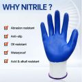 1 Pair Rubber Coated Working Safety Hand Gloves, Use For Bike Riding, Construction, Farm Work, Household, Anti Slip Work, ETC.
