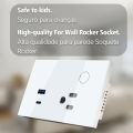 LiwoKit AU Tuya Wifi Wall Socket Smart WIFI Plug USB TYPE-C PD 30W Argentina Outlet Power Touch Remote by Alexa  Home. 