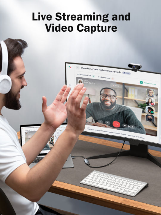 Lemorele%201080P%20Video%20Capture%20Card%20HDMI%20to%20USB%20A/USB-C%20Video%20Grabber%20for%20Computer%20Camera%20Game%20Live%20Stream%20Meeting%20Recording%20-%20Image%206