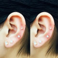 4 Pairs/set Elegant & Sparkling Faux Diamond Stud Earrings - Hypoallergenic Stainless Steel for Everyday Glamor & Special Occasi. 