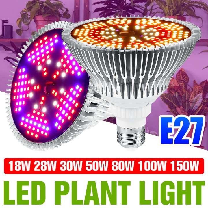 150W E27 Full Spectrum Plant Bulb LED Indoor Hydroponic Growth Box E14 ...