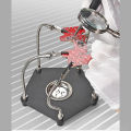 3X Magnifying Glass Helping Hands Soldering Stand Station PCB Holder Flexible Arms Metal Base Storage Tray for Electronic. 