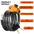 Universal Mountain Bike Cable Lock Key Fixed Secure Anti Theft with Bracket Scooter Lock Portable Steel Bicycle Accessories. 