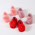 1Set Baby organza handmade dispensing knitted socks solid color baby breathable headband toddler socks. 