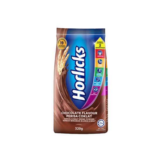 HORLICKS DRINKING POWDER CHOCOLATE POUCH 320 GM