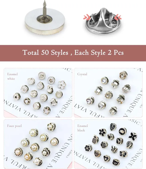 20pcs/Lot%20Button%20Brooch%20Prevent%20Accidental%20Exposure%20Buttons%20Brooch%20Badge%20Cufflinks%20Button%20Detachable%20Buttons%20Sewing%20Accessories%20-%20Image%202