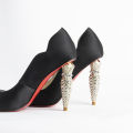 luxury Red Bottom Black Pointed toe Heels for Women Shoes 2024 Elegant and Classy Designer Slingback Heels High Quality big Size. 