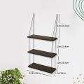 Hanging shelf for home, wooden Wall Hanging Rope Shelf Mounted Floting Storage Unit, Home Decor. 