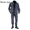 Black Python Pattern Wear-resistant Overalls Labor Insurance Cloth Uniform Men's Soft Tracksuit Outdoor Suit.