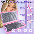 720/200pcs eyelash Extension Kit Fluffy Eyelash Extension kit with Lash Bond and Seal Lash Tweezers Thick Lash Clusters Wispy.