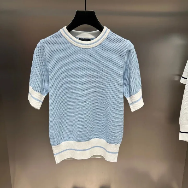 Korean%20Original%20Women's%20Golf%20Knitwear%202026%20Summer,%20Cool%20Hollow%20Short-Sleeve%20T-Shirt%20with%20Logo,%20Breathable%20Trendy%20Top%20for%20Daily%20-%20Image%203