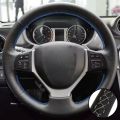 For Suzuki Swift 2011-2017 SX4 S-CROSS Celerio Vitara 2015-2019 Hand Stitched Black Perforated Steering Wheel Leather Cover. 