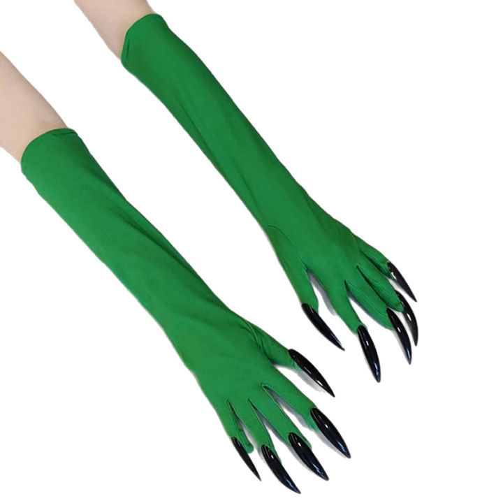 43cm%20Women%20Scary%20Claw%20Long%20Nail%20Elastic%20Mittens%20Halloween%20Black%20Devil's%20Ghost%20Claws%20Gloves%20Party%20Cosplay%20Performance%20Costume%20-%20Image%203