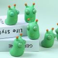 Cute Green Slug Shaped Squeeze Fidget Toy Pop Eye Tactile Calming Anxiety Relief Indoor Table Holiday Decor Supply Kit.