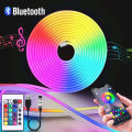 DC5V RGB Neon LED Strip Bluetooth App with 24key Remote Waterproof Neon Strip Light RGB Strip for TV Home Outdoor Decor Lighting. 