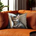 Creative Sleep Cat Fashion Design Printed Pillowcase Single Sided Comfortable Indoor Sofa Home Cushion Pillow Set Accessories.