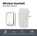 Self-Powered Wireless Doorbell, Household Anti-Theft Door Digital Music Chime Remote Control for Elderly Person's Call Device. 