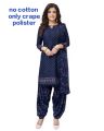 Elegant Navy Blue Patiala Salwar Suit with Matching Dupatta – Polyester Fabric. 