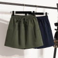 Summer Versatile High-Waisted Casual Shorts Skirt Women's Plus Size Shorts Korean-style Fashion Wide-Leg Oversized Half Pants. 