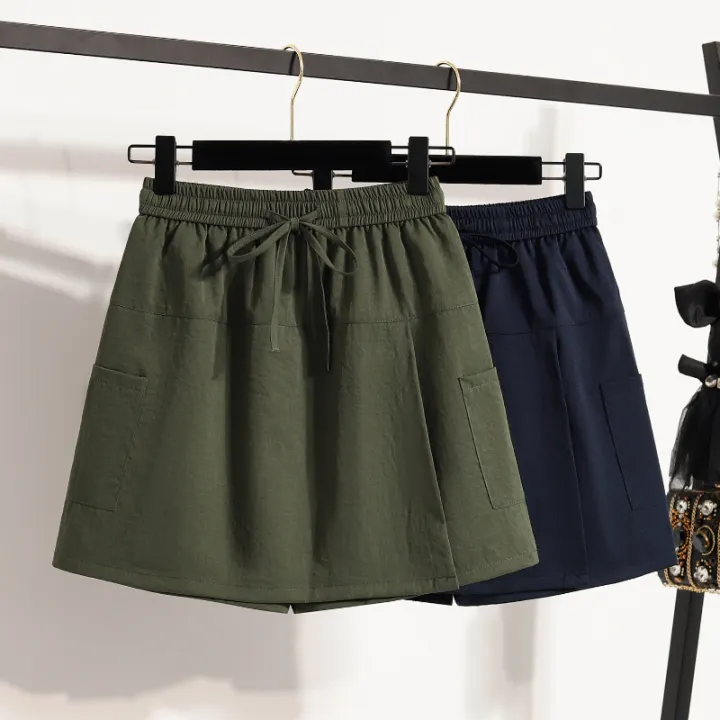 Summer%20Versatile%20High-Waisted%20Casual%20Shorts%20Skirt%20Women's%20Plus%20Size%20Shorts%20Korean-style%20Fashion%20Wide-Leg%20Oversized%C2%A0Half%20Pants%20-%20Image%202