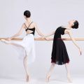 Women Ballet  Skirts Dance Wrap Skirt Chiffon Ballet Long Skirt 2 Layers Dance Skirts Adults Classical Dancewear. 