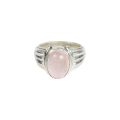 Pure Silver Ring With Natural Rose Quartz/Men/12.8 Gram. 