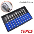 10pcs Carbide Burr Set, Hard Alloy Tungsten Steel Double Cut Rotary File Milling Cutter Head, Woodworking Grinding Carvin. 
