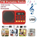 Portable Radio Music Player Handheld Rechargeable Digital FM USB TF MP3 Player Speaker Devices Supplies With LED Display Radio .