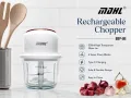 MDHL Brand High Quality Rechargeable Chopper with Super Sharp 6 Blades and 350ml Capacity High Transparent Glass Bowl with Rubber Grip Bottom Suitable for Modern Kitchen Compact Size Portable Kitchen Gadget. 