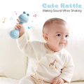 Food-Grade Baby Bunny Silicone Rattle Teether – Dumbbell Shape for Easy Grip, Handheld Toy for Infants.