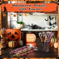 12/24pcs Halloween Themed Pencil Set with Erasers Pumpkin/Skeleton/Bat/Spider Pattern Pencil Party Favor Pack, 12 Random Mix.